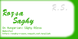rozsa saghy business card
